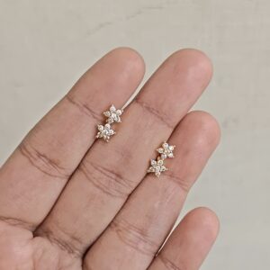 Dual Flower stud Earrings