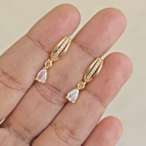 Crystal Tear Drop Hoop Earrings