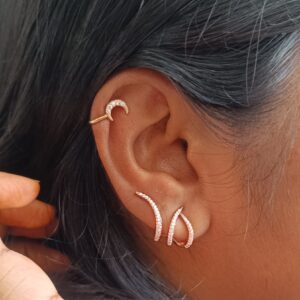 Crecent Moon Press on earrings ( pair)