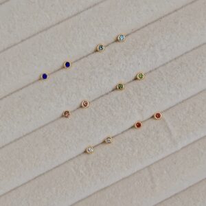 Mini Diamond Solitaire Stud Earrings