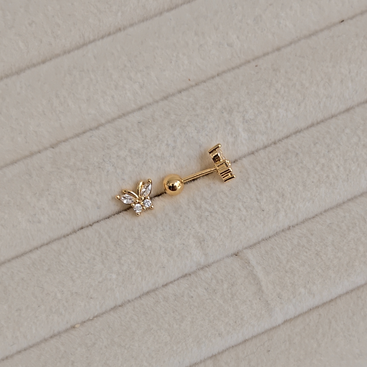 Mini Crystal Butterfly Stud Earrings - Image 3