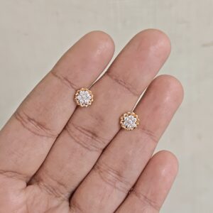 Mini Solitaire Flower Stud Earrings