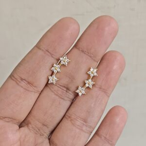 Dainty Helix Flower Stud Earrings
