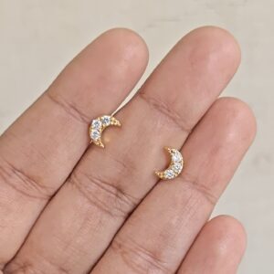 Mini Half Moon Stud Earrings