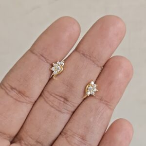 Mini Curved Floral Stud Earrings