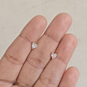 Mini Diamond Heart Stud Earrings