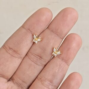 Mini Crystal Butterfly Stud Earrings