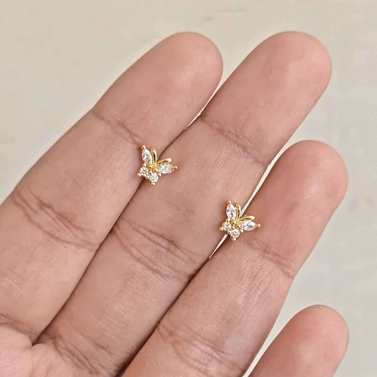 Mini Crystal Butterfly Stud Earrings