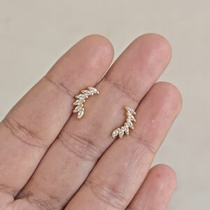 Mini Helix Leaf Stud Earrings