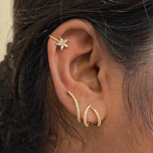 Mini Gold Floral Press on Earrings (pair)