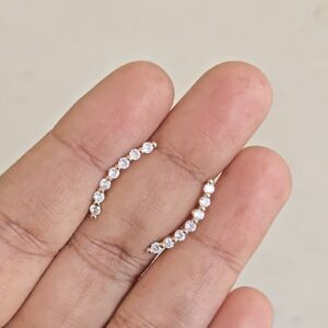 Mini Diamond Solitaire Ear climbers