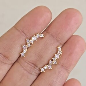 Baby Pink Mini Leaf Ear climbers