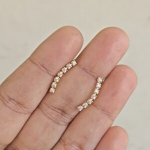 Mini Baby Pink Stone Ear climbers