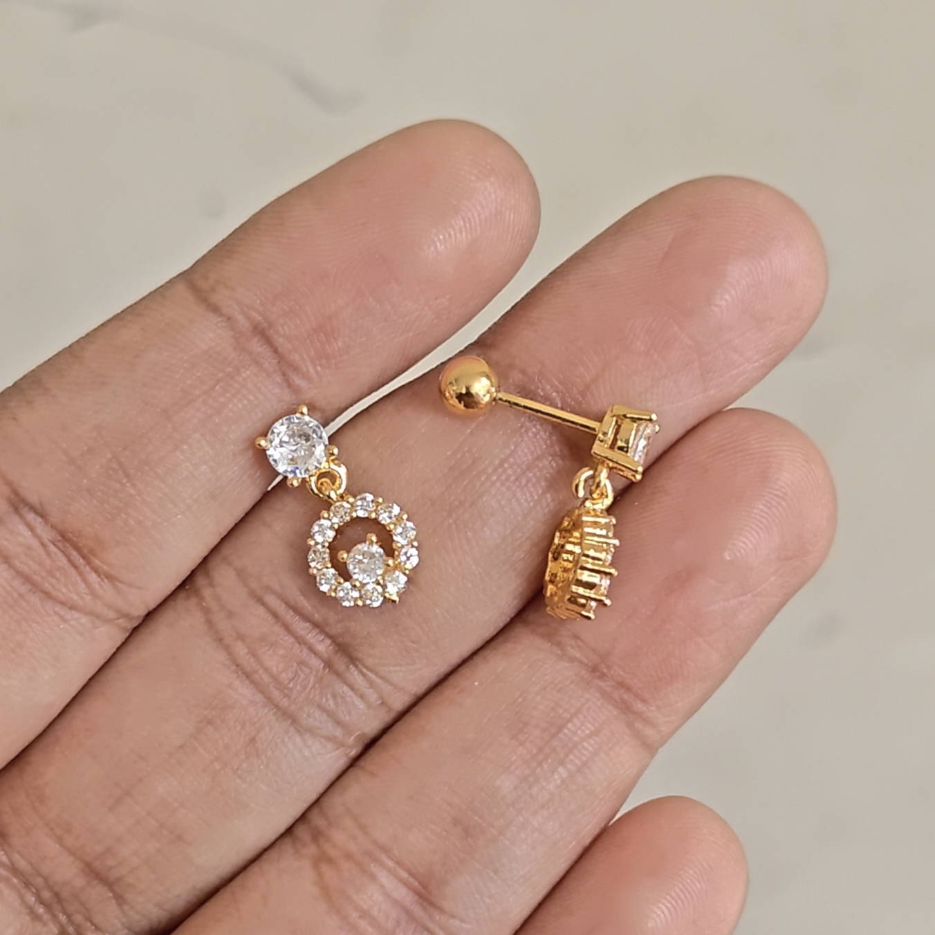 Minimal Aura Drop Earrings - Image 2