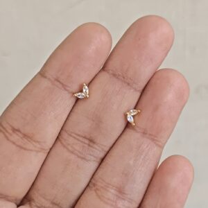 Mini Crystal leaf earrings