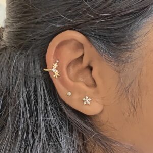 Elegant Bloom flower Ear cuffs (pair)
