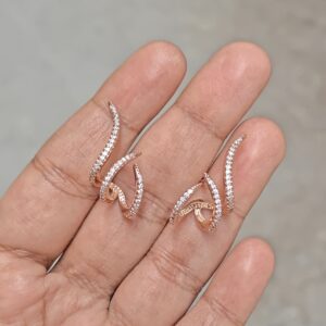 Viral Rose gold Triple Curve Stud Earrings