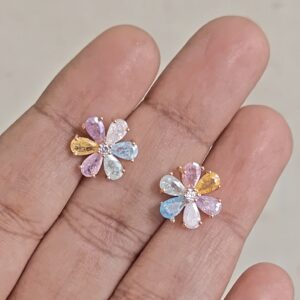 Multi color Floral Stud Earrings