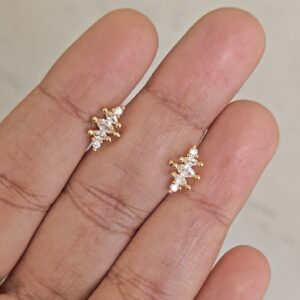 Zigzag Helix ball back Stud earrings
