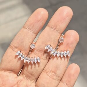 2 in 1 Diamond Replica Stud Earrings