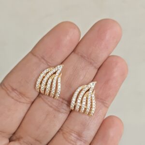 Multi Row Curve stud earrings