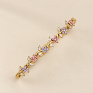 Pink with Lavender Floral Bangle ( single)
