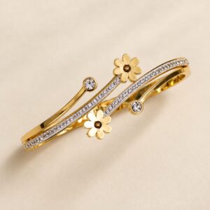 Double Floral Kada Bracelet