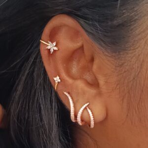 Rosegold Floral Press on Earrings (pair)