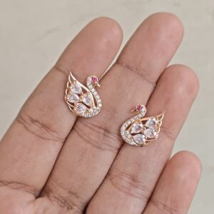 Diamond Swan stud earrings