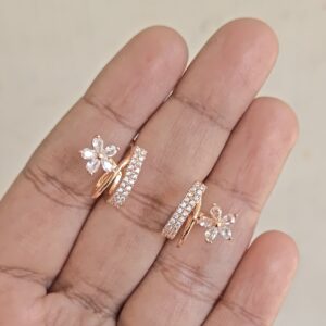 Floral Cuff type stud earrings