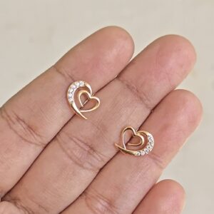 Heart shape stud earrings