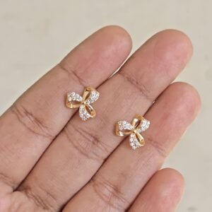 Petal bow stud earrings
