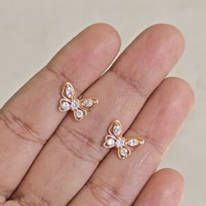 Mini diamond Butterfly stud earrings