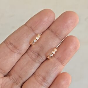 Mini round diamond hoop earrings