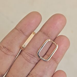 Plain Rectangle shape hoop earrings