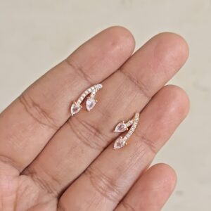 Mini Two Leaf Stud Earrings