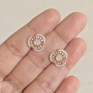 Diamond floral cluster stud earrings