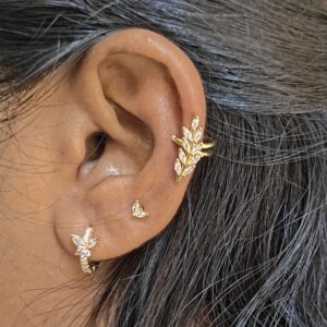 Elegant Zircon Leaf Ear cuff (single)