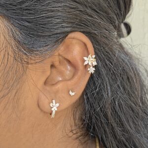Zircon Flower Ear cuff (single)