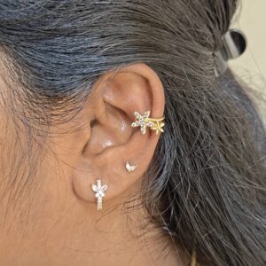 Double Flower Ear cuff (single)