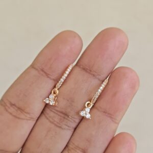 Trinity Drop Hoop Earrings