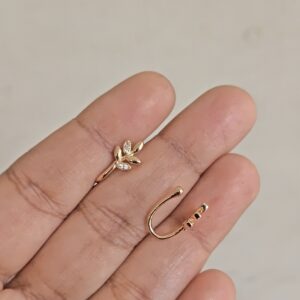 Mini Leaf Press on Nose Pin (single)