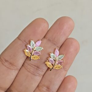 Multicolor Leaf Stud Earrings