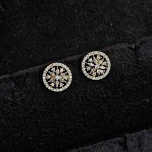 Diamond Cluster Wheel Stud Earrings