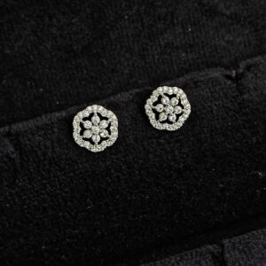 Diamond Mini Flower Stud Earrings